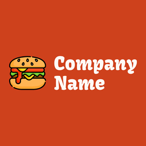 Burger logo on a Orange background - Alimentos & Bebidas