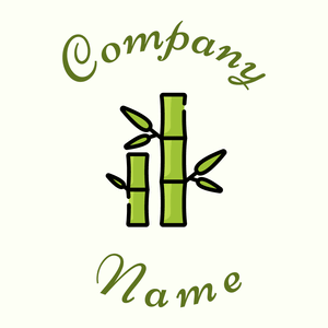 Outlined Bamboo logo on a Ivory background - Milieu & Ecologie