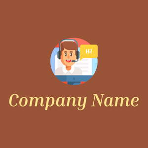 Customer service logo on a brown background - Handel & Beratung