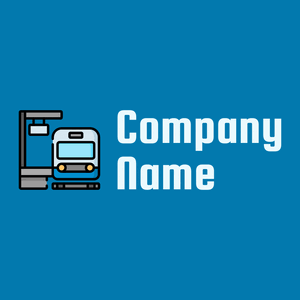 Train platform logo on a Cerulean background - Automotive & Vehicle