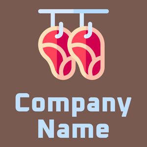 Meat logo on a Roman Coffee background - Nourriture & Boisson