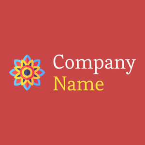 Mandala logo on a Dark Coral background - Blumen