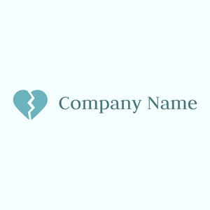 Broken heart logo on a Azure background - Computer