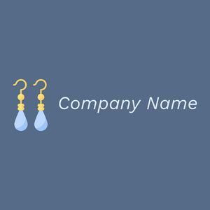 Earrings logo on a Kashmir Blue background - Mode & Beauté