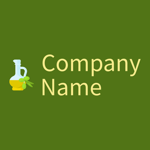 Olive oil logo on a Olive Drab background - Agricultura