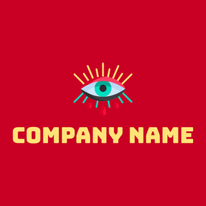 Eye logo on a Venetian Red background - Abstract