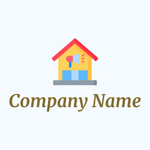 Advertising logo on a Blue background - Communicatie