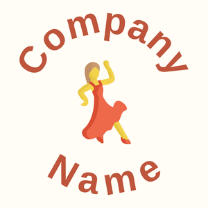 Burnt Sienna Dancer on a Floral White background - Arte & Entretenimiento