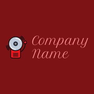 Fire alarm logo on a Falu Red background - Seguridad