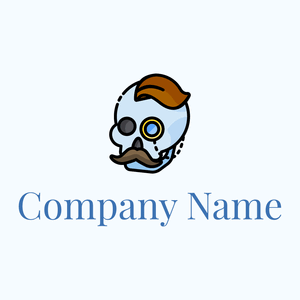 Skull logo on a Alice Blue background - Abstrakt