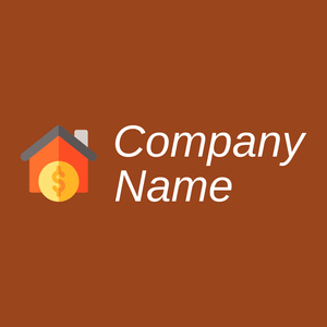 Mortgage loan logo on a Rich Gold background - Bienes raices & Hipoteca