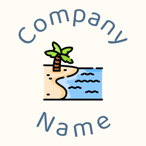Beach logo on a Floral White background - Abstracto