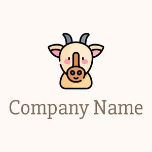 Goat logo on a Seashell background - Animaux & Animaux de compagnie