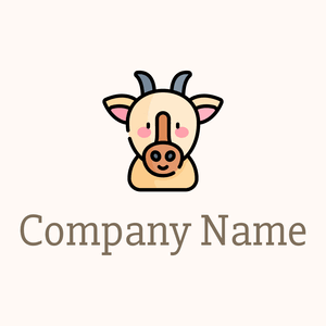 Goat logo on a Seashell background - Dieren/huisdieren