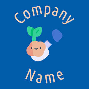 Gardening logo on a Cobalt background - Florale