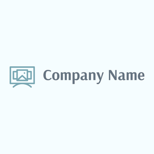 Slide show logo on a Azure background - Computer
