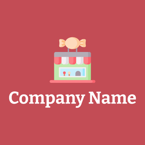 Candy shop logo on a red background - Abstrait