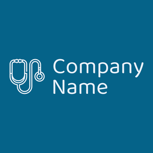Stethoscope logo on a Dark Cerulean background - Medical & Pharmaceutical