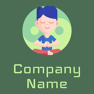 Yoga pose logo on a Como background - Religiosidade