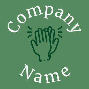 High five logo on a Hippie Green background - Abstrait