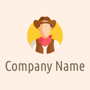 Cowboy logo on a Seashell background - Abstracto