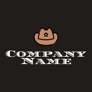 Cowboy logo on a Bokara Grey background - Abstrait