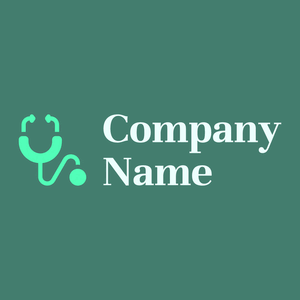 Stethoscope logo on a Viridian background - Hospital & Farmácia