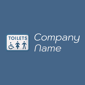 Toilets logo on a Wedgewood background - Construction & Outils