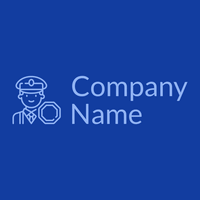 Traffic officer logo on a Egyptian Blue background - Seguridad