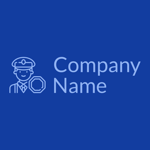 Traffic officer logo on a Egyptian Blue background - Abstrato