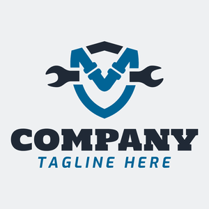 Pipes and wrench emblem logo - Construcción & Herramientas