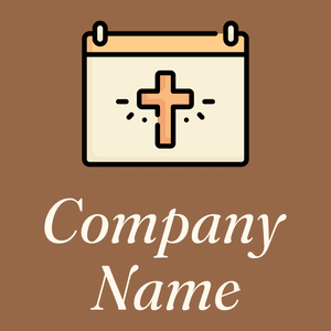 Calendar logo on a Dark Tan background - Religieus