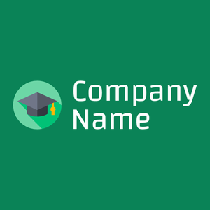 Mortarboard logo on a Pine Green background - Bildung