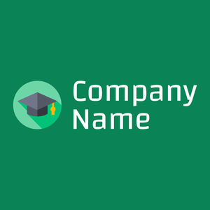 Mortarboard logo on a Pine Green background - Educación