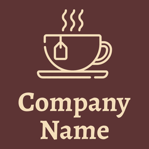 Tea cup logo on a Redwood background - Essen & Trinken