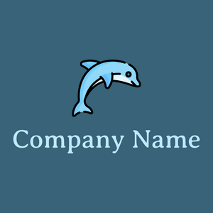 Light Sky Blue Dolphin on a Matisse background - Animales & Animales de compañía