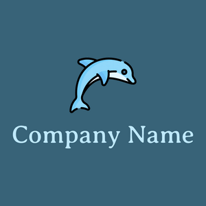 Light Sky Blue Dolphin on a Matisse background - Animais e Pets