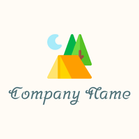 Camping tent logo on a Floral White background - Automobile & Véhicule