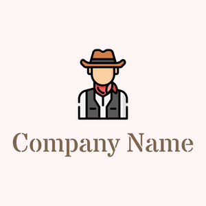 Cowboy logo on a Snow background - Abstracto