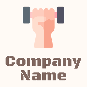 Dumbell logo on a Seashell background - Sport