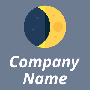 Waxing moon logo on a Slate Grey background - Abstracto