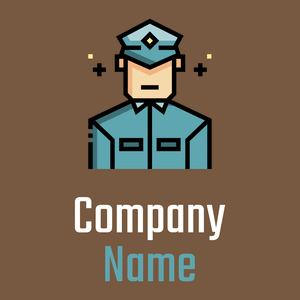 Police officer logo on a Old Copper background - Security