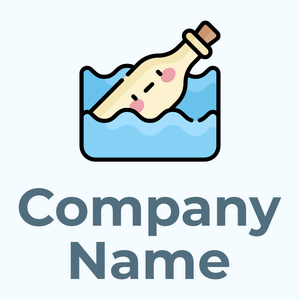 Message in a bottle logo on a Alice Blue background - Comunicazioni