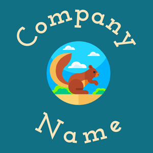 Squirrel logo on a Deep Sea background - Dieren/huisdieren