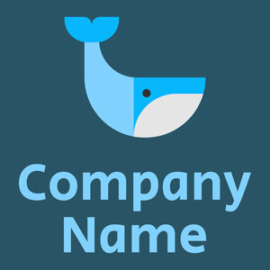 Whale on a Chathams Blue background - Abstrakt
