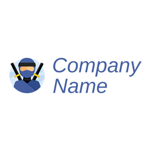 Blue Ninja logo on a White background - Abstract