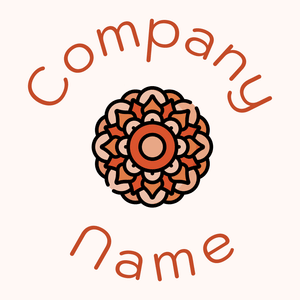 Mandala logo on a Seashell background - Floral