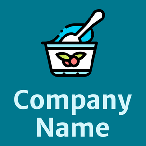 Yogurt logo on a Teal background - Cibo & Bevande