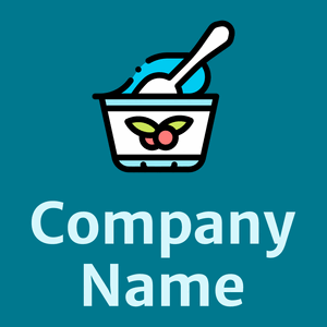 Yogurt logo on a Teal background - Essen & Trinken