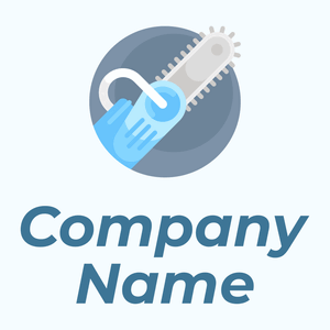 Chainsaw logo on a Blue background - Bau & Werkzeuge